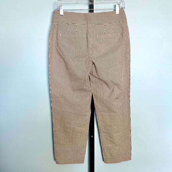 LOFT Julie Seersucker Striped Cropped Pants Size 2 - Picture 6 of 7